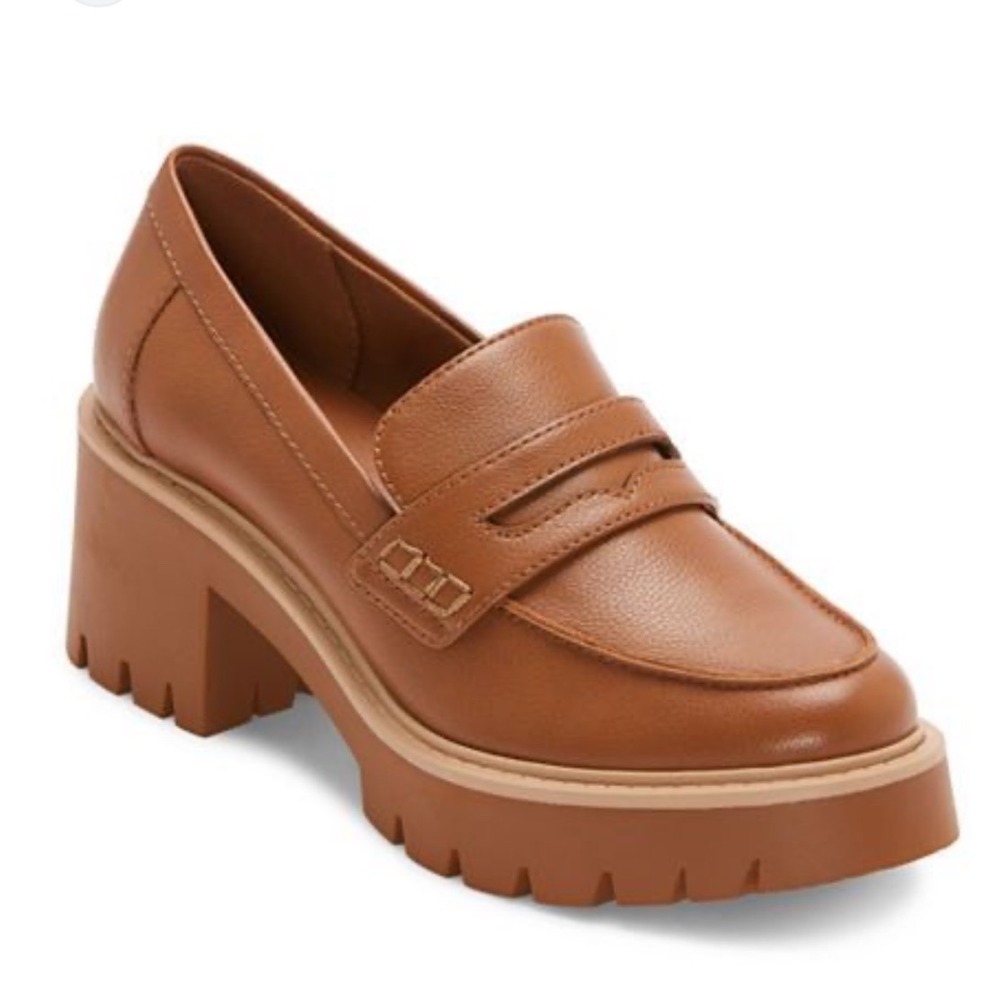 A.N.A Vintage Y2K Brown Dixen Chunky Penny Loafers Block Heel Women's Size 6.5